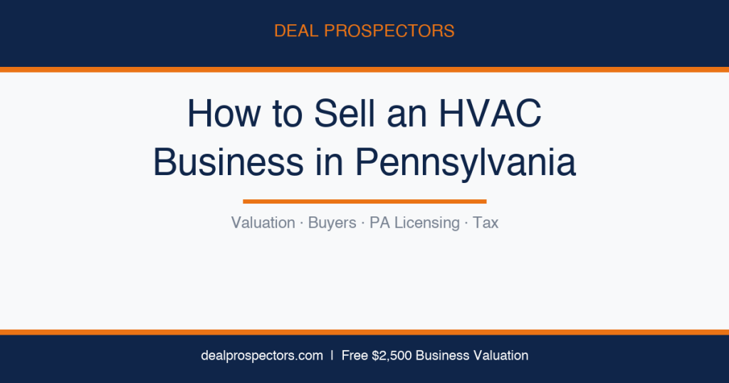 How to Sell an HVAC Business in Pennsylvania – Deal Prospectors