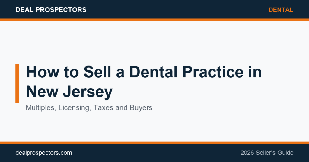 How to Sell a Dental Practice in New Jersey 2026 seller's guide