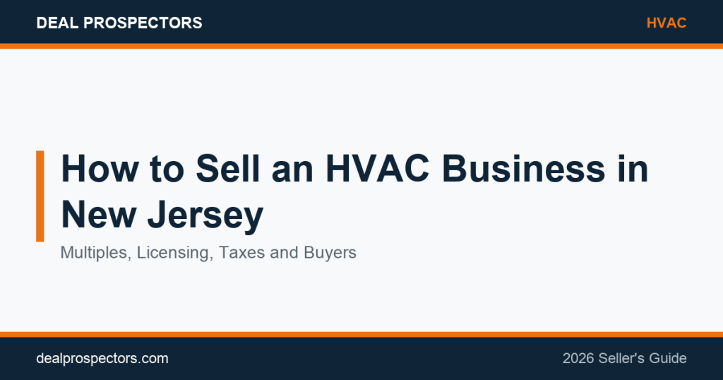 How to Sell an HVAC Business in New Jersey 2026 seller's guide
