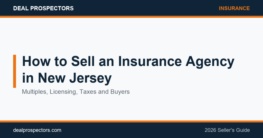 How to Sell an Insurance Agency in New Jersey 2026 seller's guide
