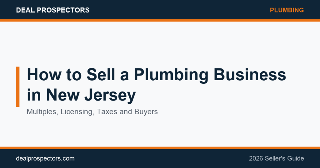 How to Sell a Plumbing Business in New Jersey 2026 seller's guide