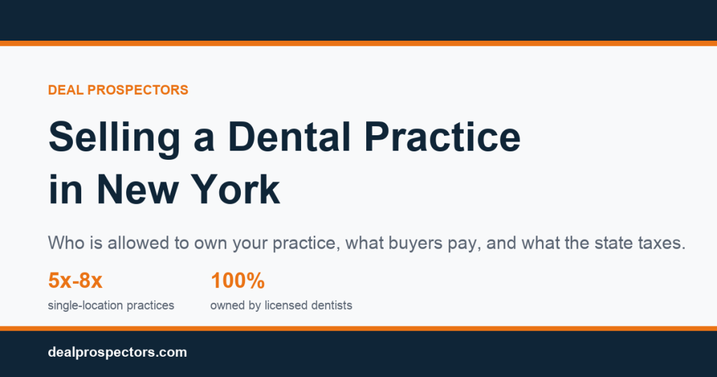 Selling a dental practice in New York: who is allowed to own it and what buyers pay