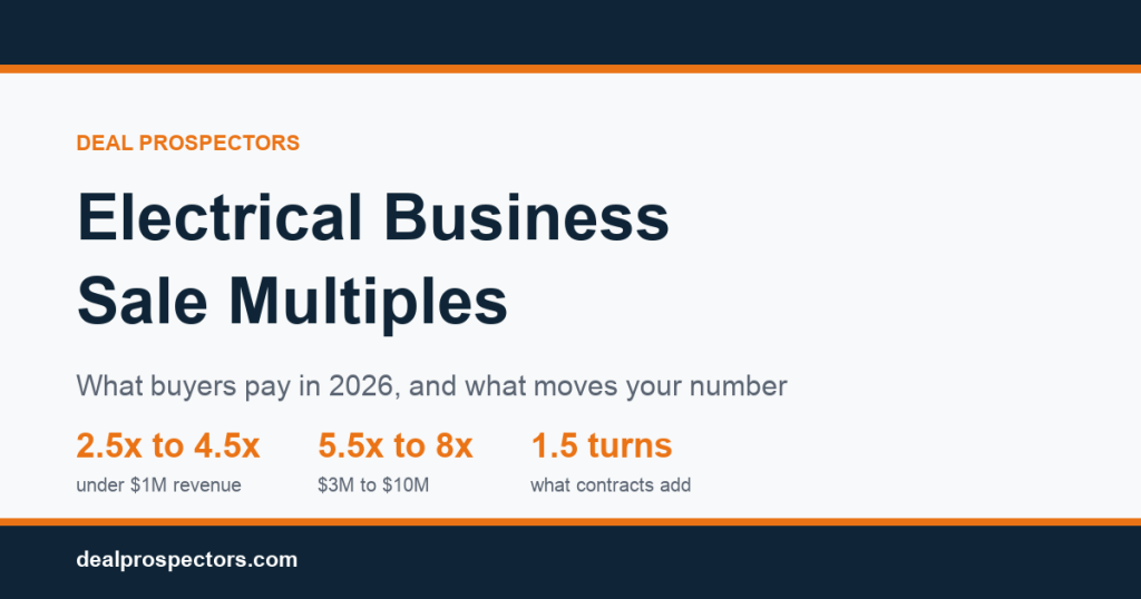 Electrical business sale multiples 2026: what buyers pay and what moves your number