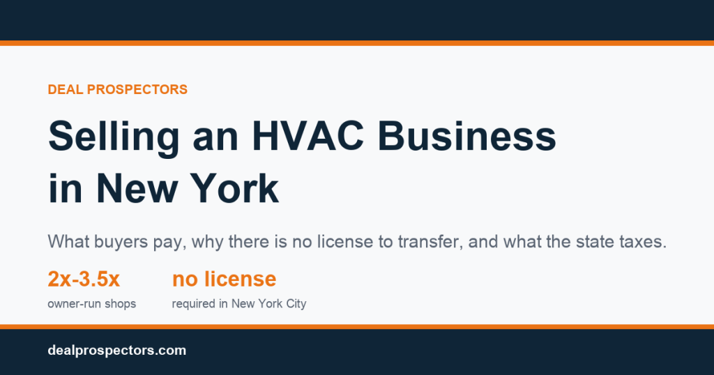 Selling an HVAC business in New York: what buyers pay and why no license transfers