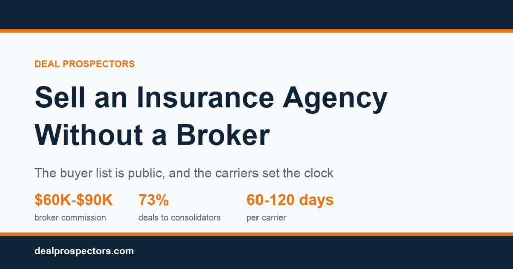 Sell an insurance agency without a broker: the buyer list is public and carriers set the clock
