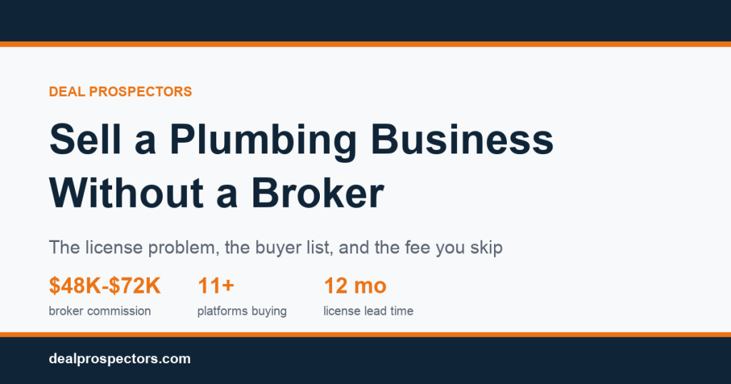 Sell a plumbing business without a broker: the license problem and the buyer list