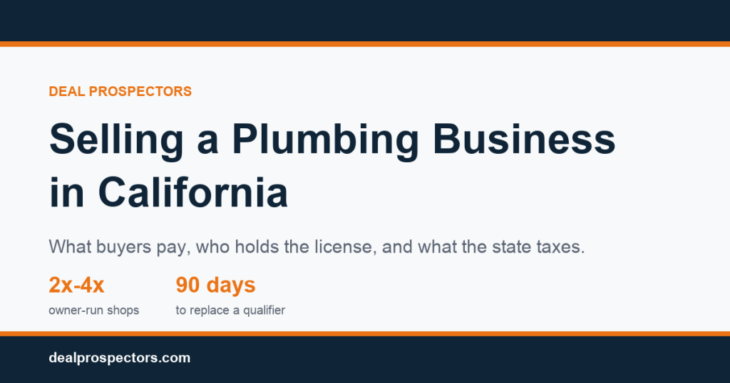 How to sell a plumbing business in California